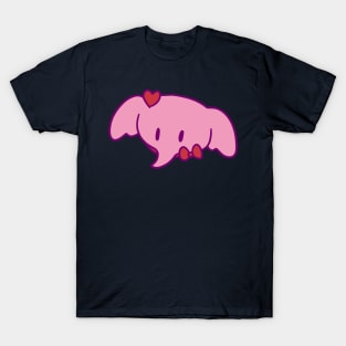 Pink Heart Elephant Face T-Shirt